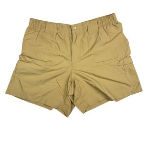 Columbia Cargo Shorts Womens Medium Tan Sandy River Elastic Waist UPF 30 Hiking‎